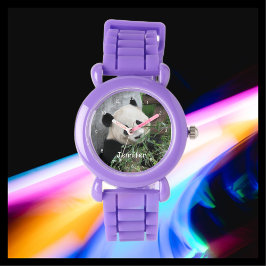 Kids Giant Panda, Lila Strap Wrist Armbandsur