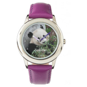 Kids Giant Panda Lila / Välj Färg Strap Wrist Wris Armbandsur