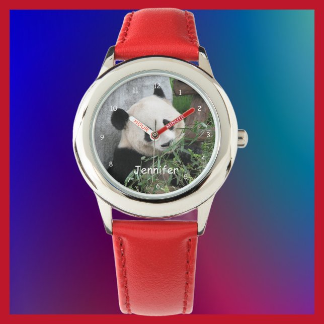Kids Giant Panda Watch, Red Strap Armbandsur (Skapare uppladdad)
