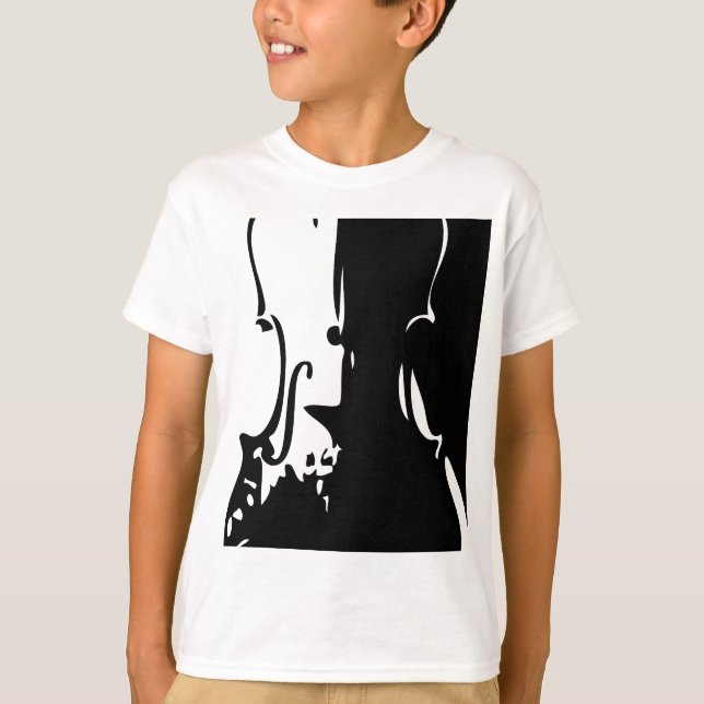 Kids Giant Violin Ringer T-shirt (Framsida)