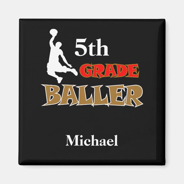 Kids Gift School Basketball Klass Level Magnet (Framsidan)