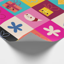 Kids Gift Wrapping Papper Seamless Mönster