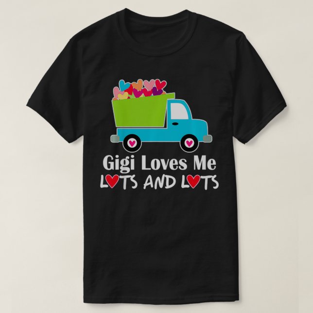 Kids Gigi Kärlek Me Grandson Valentine Lastbil T Shirt (Design framsida)