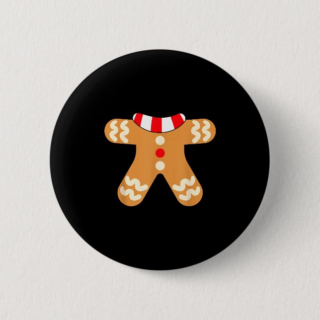 Kids Gingerbread Man Costume Matching Christmas  Knapp (Framsida)