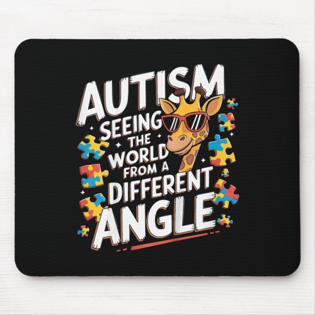 Kids Giraffe Autism ser världen annorlunda Vinkel  Musmatta (Framsidan)
