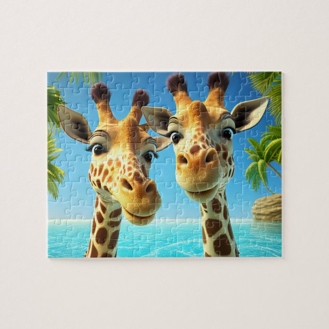 Kids Giraffes Jigszawa Puzzle - Tropical Pussel (Horisontell)
