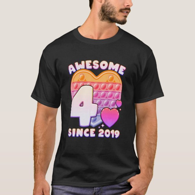 Kids Girl 4e födelsedagen Fantastisk sedan 2019 Po T Shirt (Framsida)