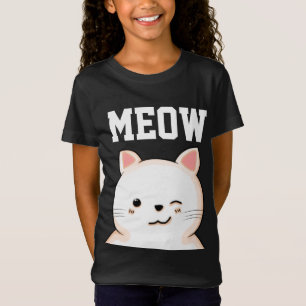 KIDS GIRLS CAT MEOW T-Shirts