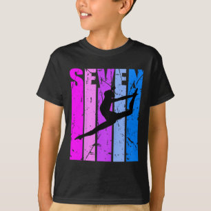 Kids Girls Gymnastics 7:e Birthday Dance Dancing G T Shirt