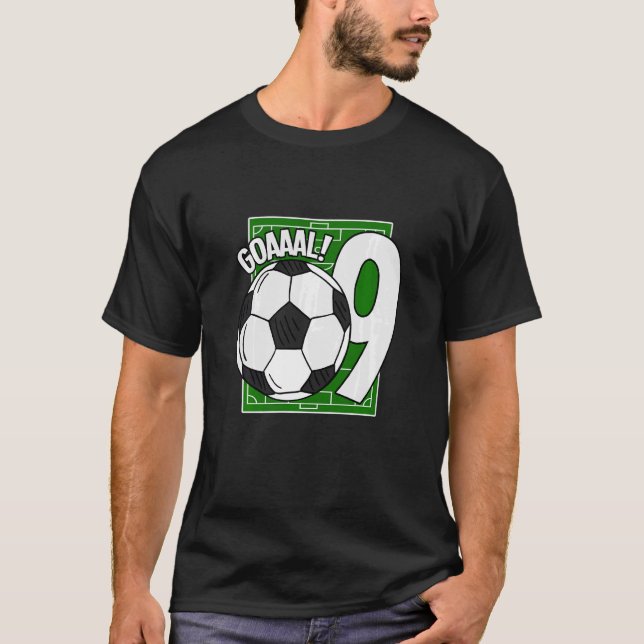 Kids Goaal 9:e födelsedag 9:e år gammal fotbollssp T Shirt (Framsida)