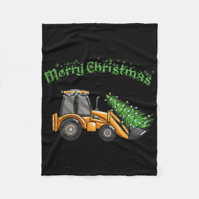 Kids God jul (front Loader) Fleecefilt (Framsidan)