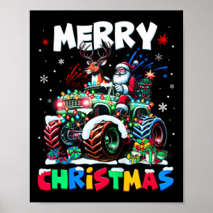 Kids God jul Julafton Ljus Monster Lastbil San Poster