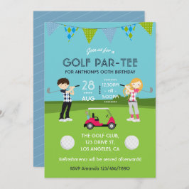 Kids Golf Theme Födelsedagsfest inbjudan