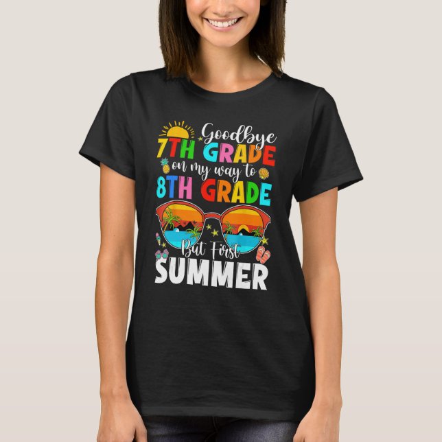 Kids Goodbye 7th Grade Graduation To 8th Grade Bea T Shirt (Framsida)