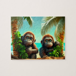 Kids Gorillas Jigszawa Puzzle - Tropical Pussel