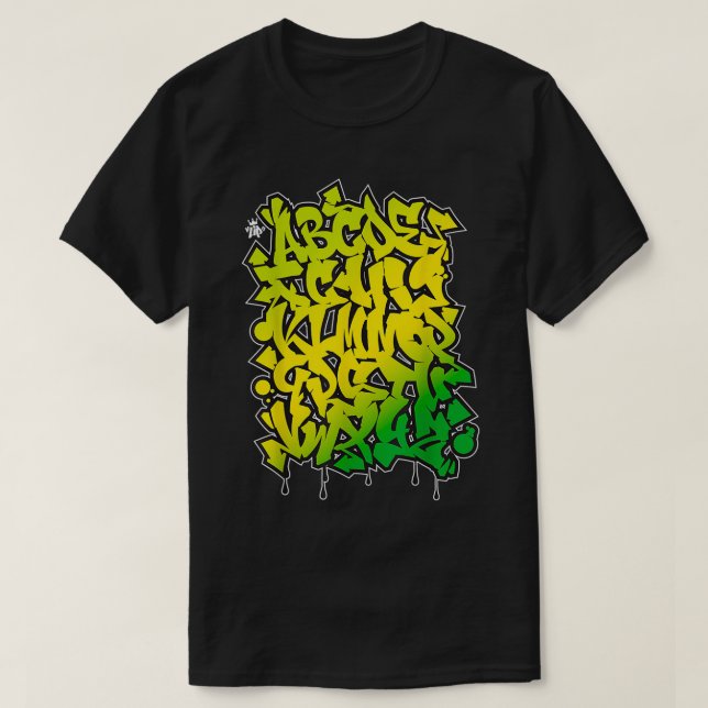 Kids Graffiti Letters Alphabet Street Style  T Shirt (Design framsida)