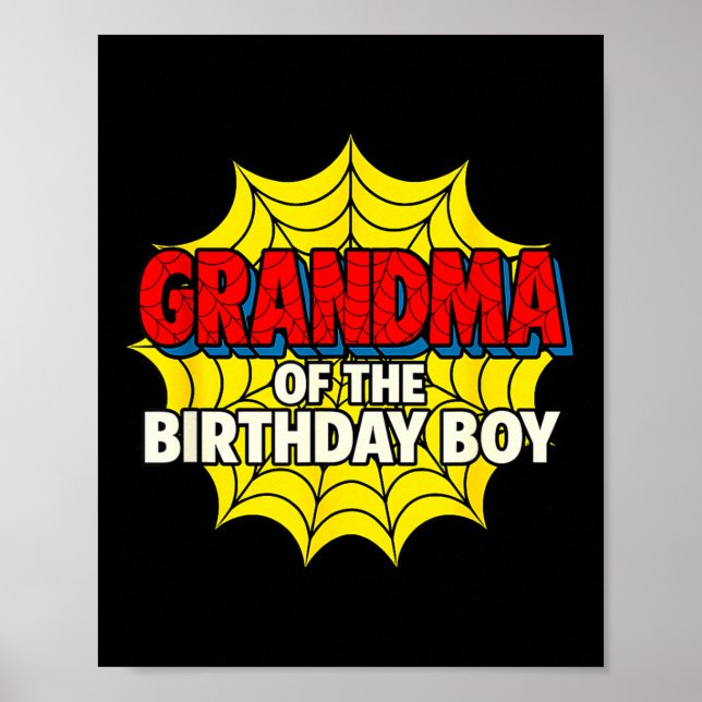 Kids Grandma Of The Birthday Boy Sder Theme Party  Poster (Framsidan)
