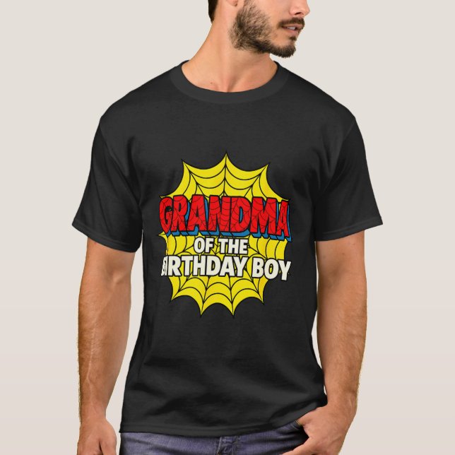 Kids Grandma Of The Birthday Boy Sder Theme Party  T Shirt (Framsida)