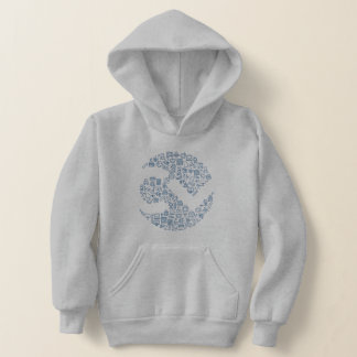 Kids Grått Hoodie T Shirt