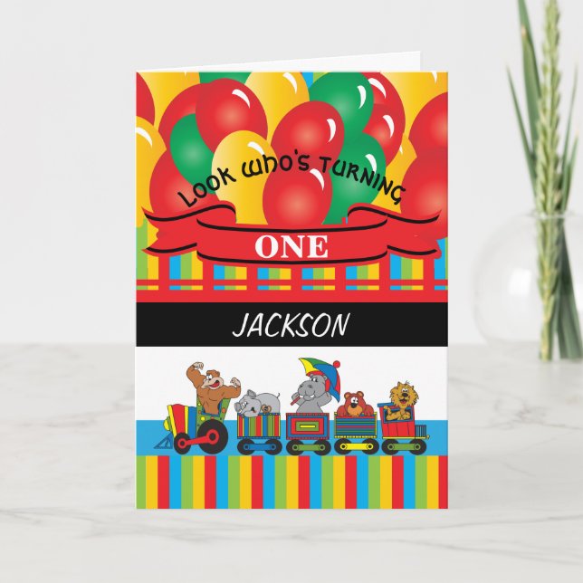 Kids Grattis på födelsedagen | Circus-Roligt Kort (Framsida)