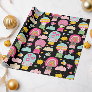 Kids Grattis på födelsedagen Pastel Färg Cute Anim Presentpapper