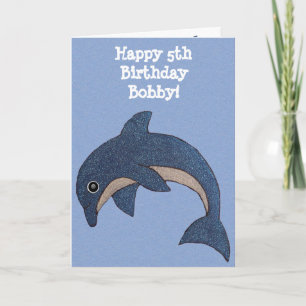 Kids Grattis på födelsedagen Roligt Shiny Blue Jum Kort