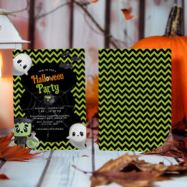 Kids Grönt Halloween fest Inbjudningar