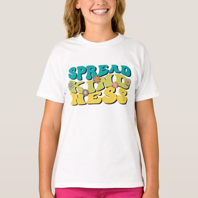 Kids Groovy Shirt | Spread Kindness T-Shirt (Framsida)