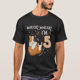Kids Guinea Gris 5 år gammal flotta 5:e födelsedag T Shirt