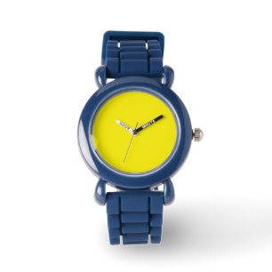 Kids Gult Watch Ansikte numrerad Bezel Wrist Watch Armbandsur