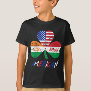 Kids HalIrish HalIrish American Flagga Shamroc T Shirt