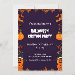 Kids Halloween Anpassningsbar Party Inbjudningar