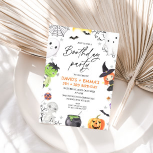 Kids Halloween Boothday Party Går med födelsedagen Inbjudningar