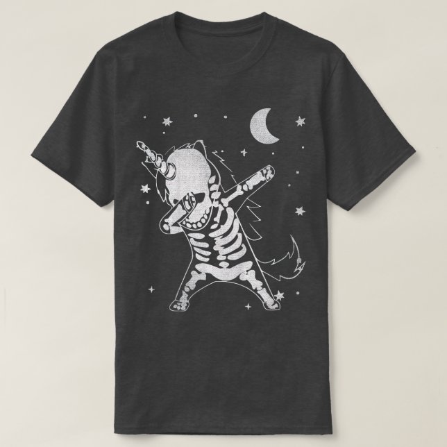 Kids Halloween Boys Funny Dabbing Skeleton Scary U T Shirt (Design framsida)