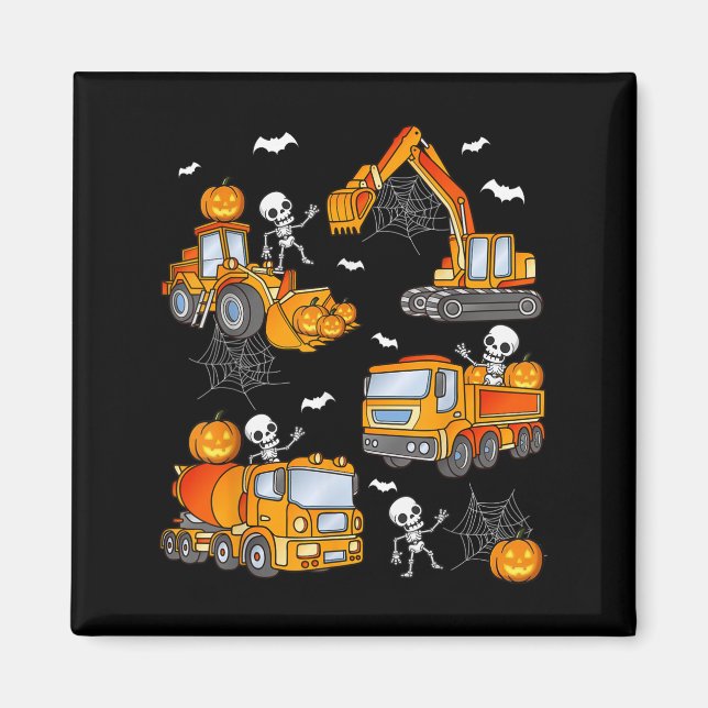 Kids Halloween Construction Trucks Costume Toddler Magnet (Framsidan)