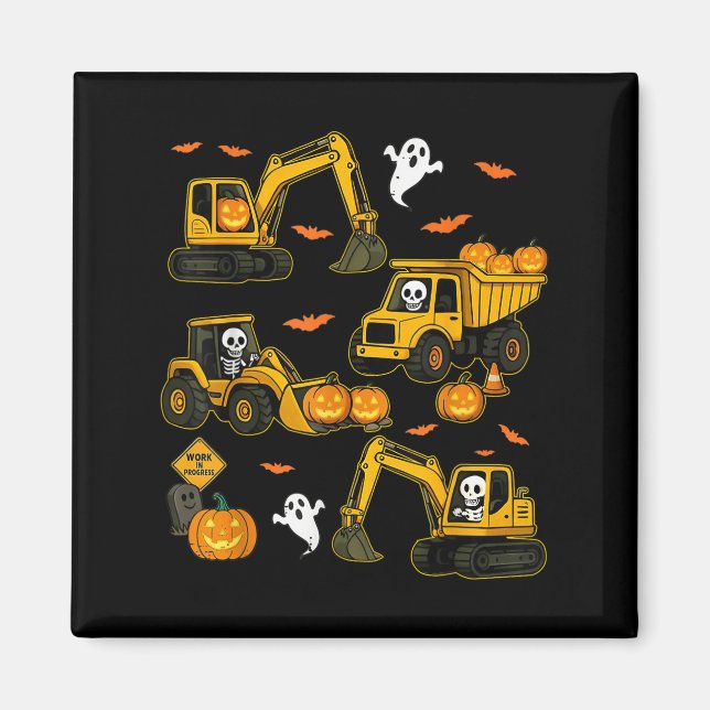 Kids Halloween Construction Trucks Costume Toddler Magnet (Framsidan)