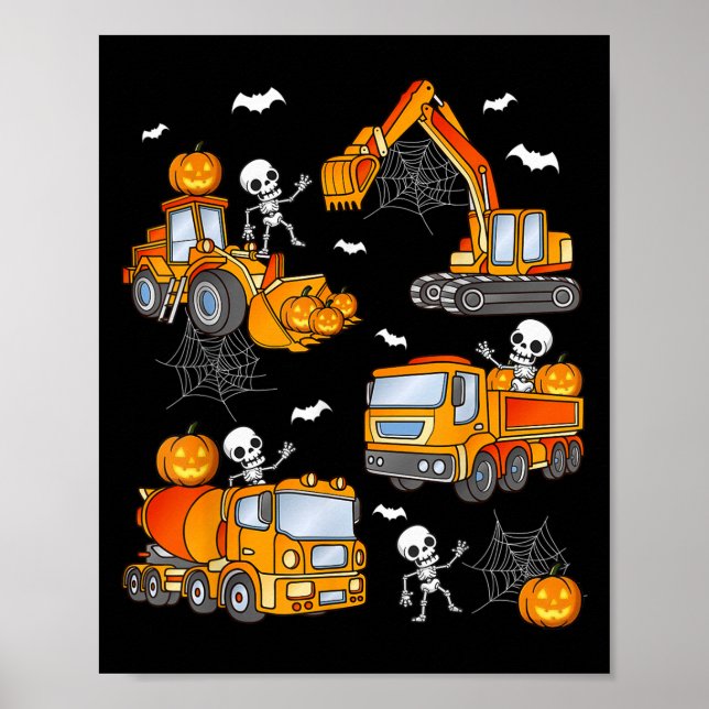 Kids Halloween Construction Trucks Costume Toddler Poster (Framsidan)