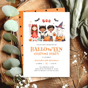 Kids Halloween Costume Födelsedagsfest Inbjudningar