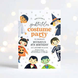 Kids Halloween Costume Party Birthday Inbjudningar