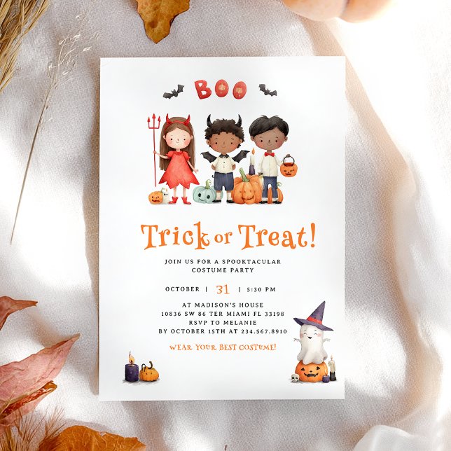 Kids Halloween Costume Party Inbjudningar (Skapare uppladdad)