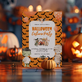 Kids Halloween Costume Party Inbjudningar