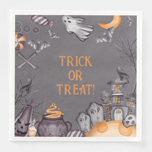 Kids Halloween Costume Party Napkins Pappersservett (Framsida)