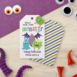 Kids Halloween fest Bygger din egen monster Presentetikett