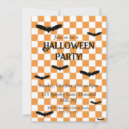 Kids Halloween fest inbjudan Spooky Fladdermus