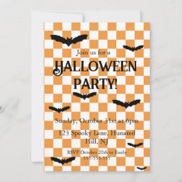 Kids Halloween fest inbjudan Spooky Fladdermus