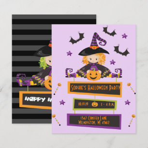 Kids Halloween fest inbjuder Witch Inbjudan