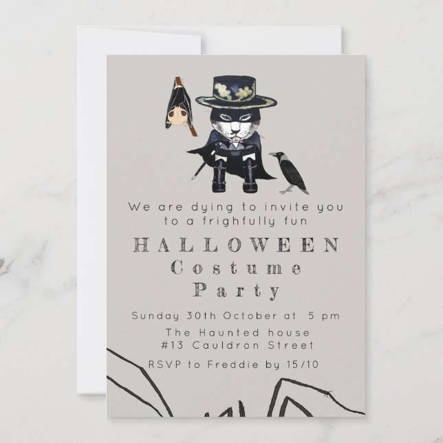 Kids Halloween-festinbjudan Inbjudningar (Baksida)