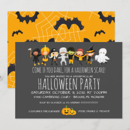 Kids Halloween Firande Costume Party Inbjudningar