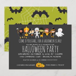 Kids Halloween Firande Cute Costume Party Inbjudningar
