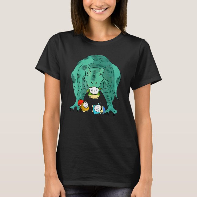 Kids Halloween Gnome Trex Rawr Rex Dinosaur Eating T Shirt (Framsida)